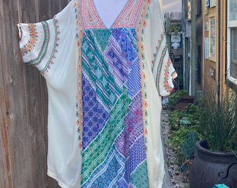 OPEN SIZE, Beaded Embroidered 2 Piece Bohemian Blouse