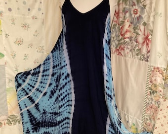 SMALL/MEDIUM/LARGE Pant Dress Lightweight Tie dyed Bohemian Hippie Flowerchild Boho Shades of Blue Indian Pants