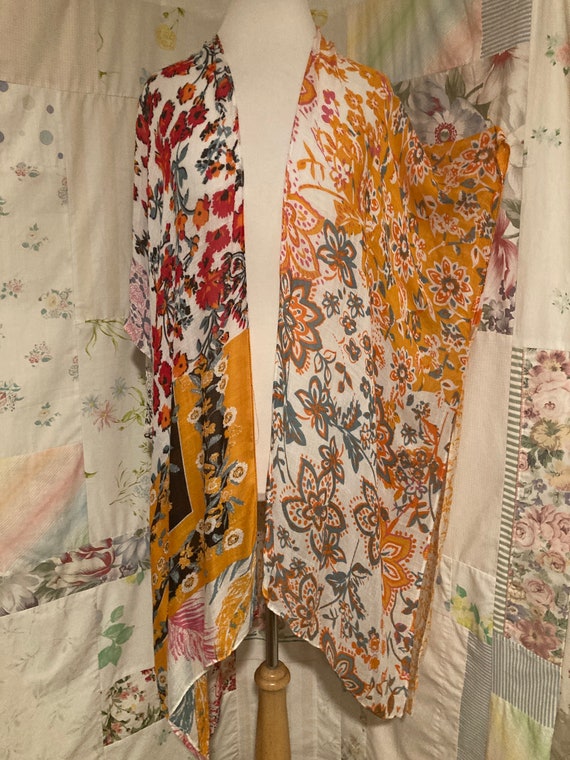OPEN SIZE, Kimono, Very Lightweight Patchwork Pri… - image 2