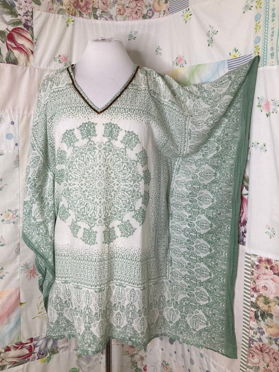 SMALL/MEDIUM Blouse Cotton Lightweight Soft Manda… - image 2