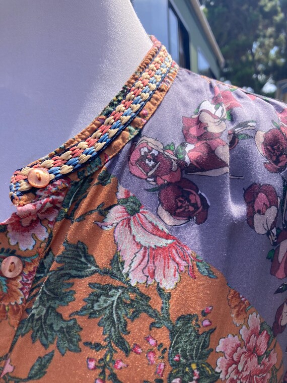 SMALL/MEDIUM Lightweight Embroidered Patchwork Bo… - image 3