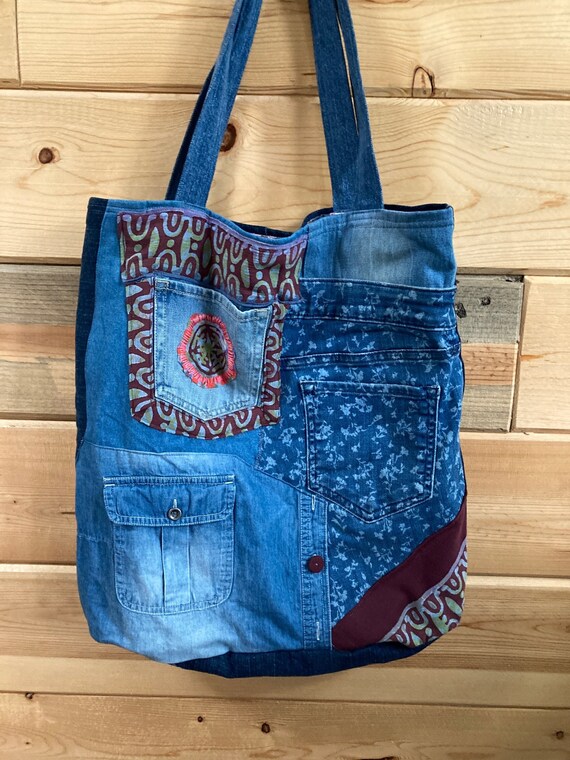 EXTRA LARGE TOTE Denim Washable Eco Friendly Recycled Fabric - Etsy