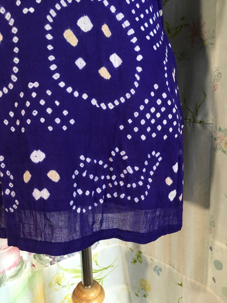 Top Batik Dark Purple Lightweight Cotton Lined Boho Hippie Flowerchild Bohemian Blouse MEDIUM