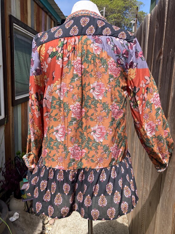 SMALL/MEDIUM Lightweight Embroidered Patchwork Bo… - image 9