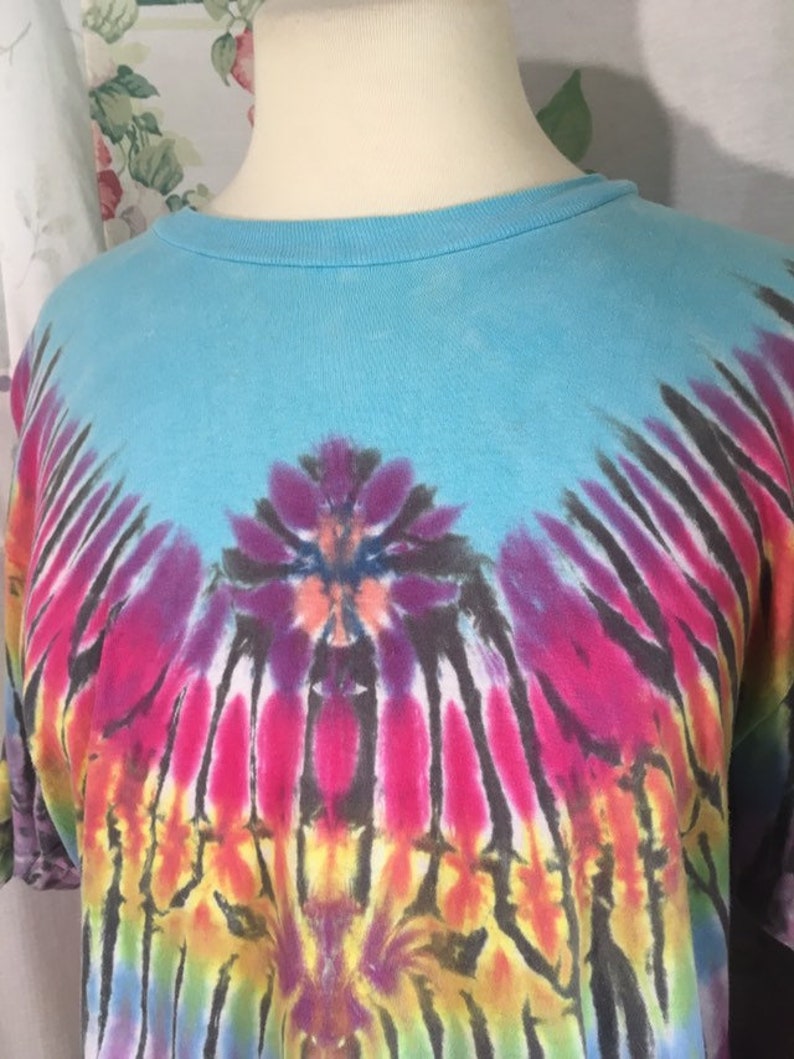 MEDIUMLARGE Hippie Sleepwear Long T-Shirt Long Nightgown Tie Dyed Cotton