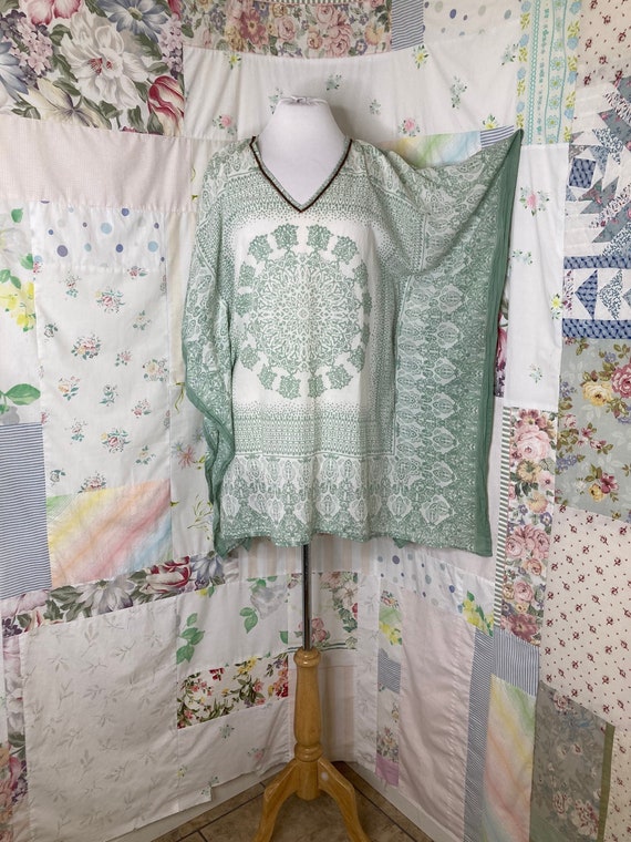 SMALL/MEDIUM Blouse Cotton Lightweight Soft Manda… - image 1