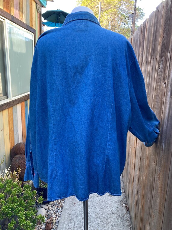 EXTRA LARGE, Denim Jacket with Tiny Beads, Ruffle… - image 6