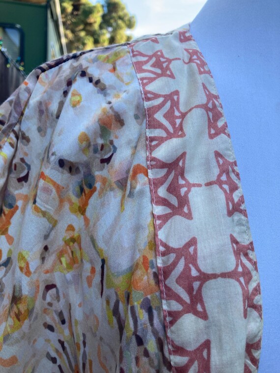 SMALL/MEDIUM, Lightweight Soft Batik Boho Cover Up - image 5
