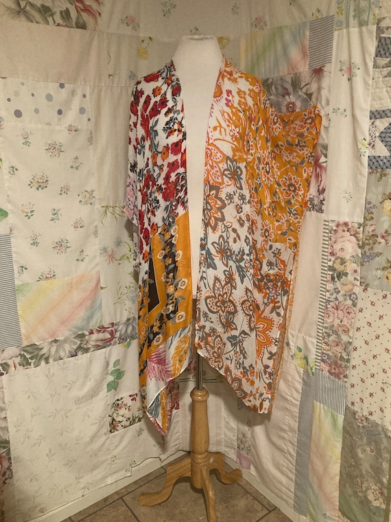 OPEN SIZE, Kimono, Very Lightweight Patchwork Pri… - image 1