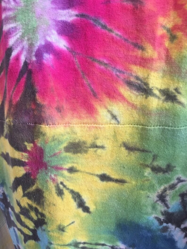 MEDIUMLARGE Hippie Sleepwear Long T-Shirt Long Nightgown Tie Dyed Cotton