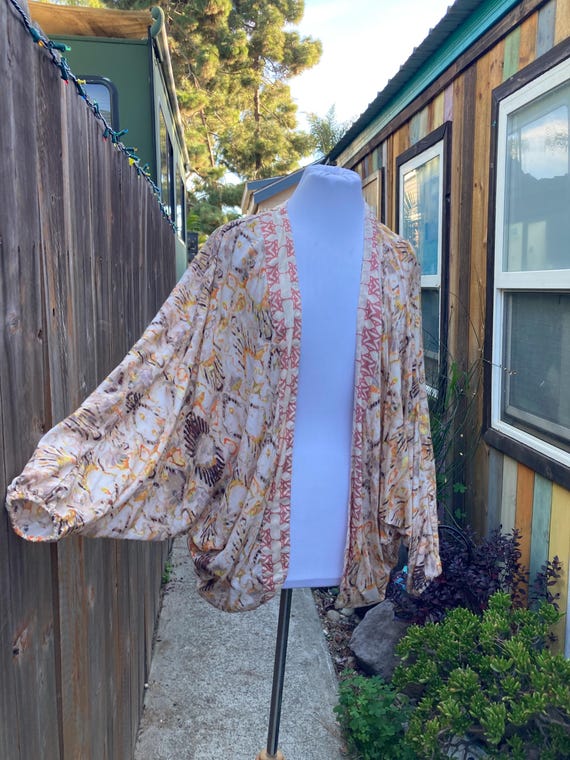 SMALL/MEDIUM, Lightweight Soft Batik Boho Cover Up - image 1