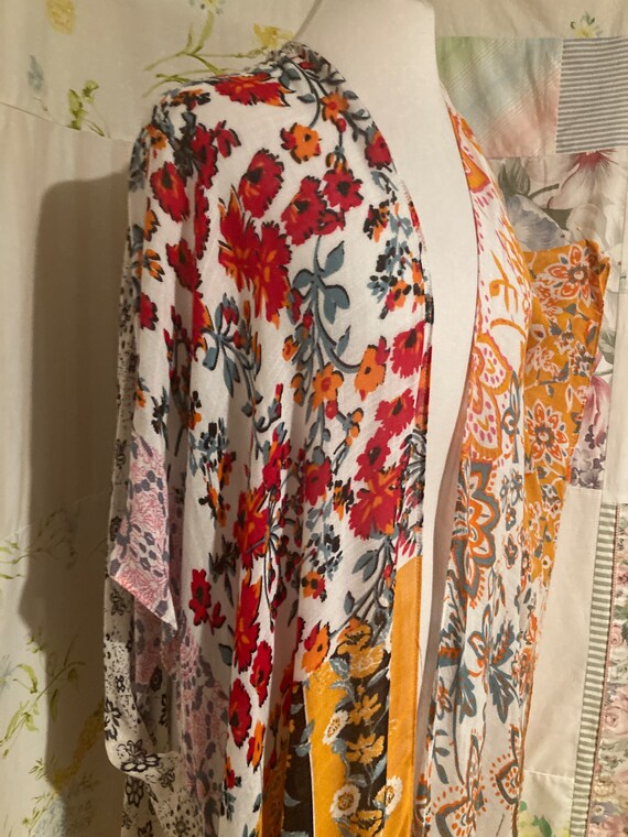 OPEN SIZE, Kimono, Very Lightweight Patchwork Pri… - image 5