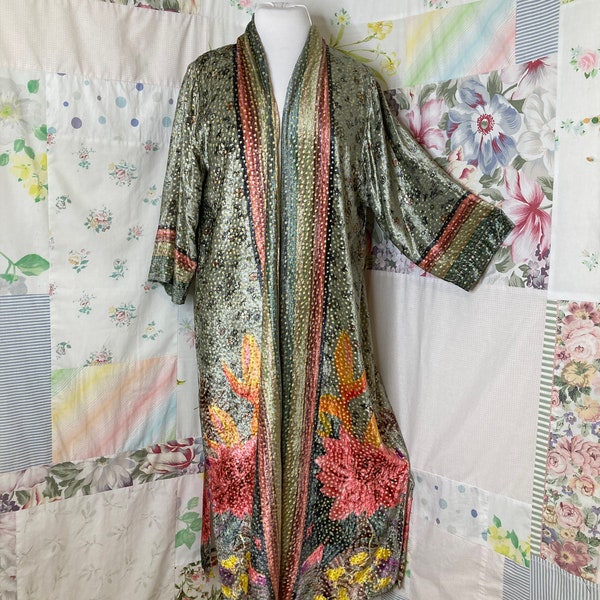 MEDIUM/LARGE Kimono Bohemian Hippie Flowerchild Boho Colorful Long Robe Cover Up