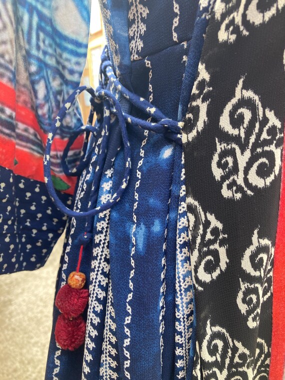 MEDIUM, Long Patchwork Boho Lined Dress with Bead… - image 3