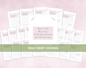 Daily Grief Journal, Hope Journal, Printable Journal, Journal for Grief, 30 day Journal