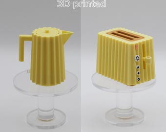 Ensemble de bouilloires grille-pain à l'échelle 1:6 - Accessoires de cuisine pour maison de poupée Barbie miniatures imprimés en 3D