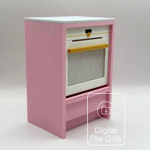 1:6 Scale Dollhouse Oven STL file – Miniature Kitchen Appliance for 3D Printing – Fashion Doll Oven