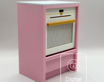 1:6 Scale Modern Oven STL File | Barbie Dollhouse Miniature Kitchen Appliance (Digital Download)