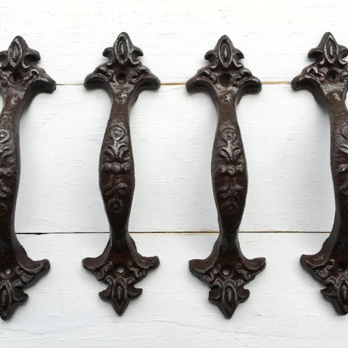 Drawer Pulls Rustic Shabby Chic Cast Iron Drawer Pull Etsy