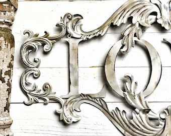 Vintage Wedding Shabby Chic French Romantic French Metal LOVE Sign , I Love You Sign , Love Message,Romantic Gifts, Romantic Wedding