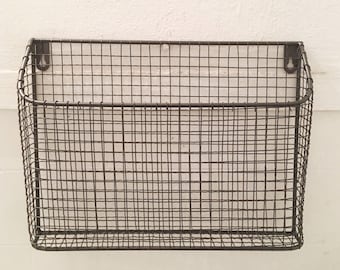 Wall Magazine Rack , Wire Hanging File Holder , New Office Organization , Brochure Holder , Wall Organizer , Chicken Wire Basket , Mom Gift