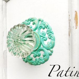 Drawer Knobs , Dresser Drawer Knobs, Back Plate In French Hot Pink Glass Knob, Drawer Knob ,Dresser Hardware Pulls, Decorative Knobs