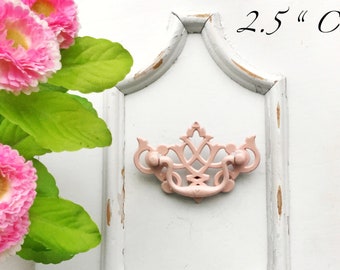 Boutons d'armoire, poignées de meuble style vintage, en rose pâle, poignées uniques, poignées de tiroir shabby chic, quincaillerie d'armoire 2,5 po.