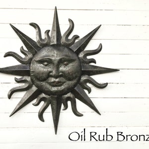 Metal Wall Art , Metal Sun Wall Art , Oil Rub Bronze Outdoor Sun ,Patio Decor , Modern Art , Beach House Decor ,Patio Decor Brown Home Decor