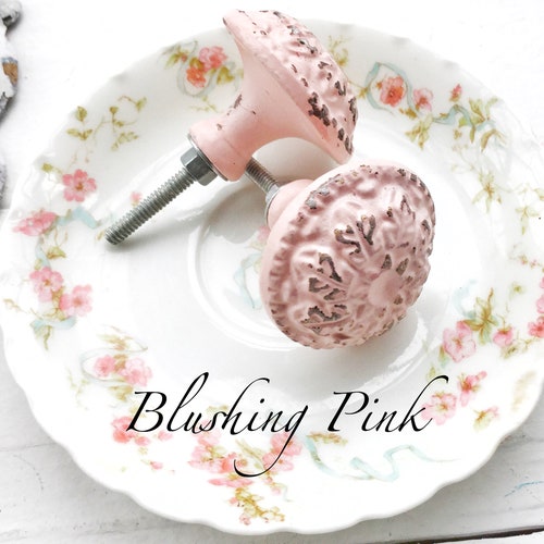 Rose Flower Knobs/ Dresser Pink Knobs / Ceramic Drawer Knobs Etsy