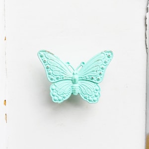 Butterfly Knob , Metal Drawer Pull , Knobs , Decorative Knobs , Light Blue Hardware , Beach House Bedroom , Monarch Butterflies , Fall Home