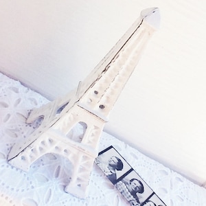 Eiffel Tower -WHITE Cast Iron-French Decor-Shabby Chic-Home Decor-Romantic-Distressed-Cottage Style- Eiffel Tower Wedding Favors-Modern