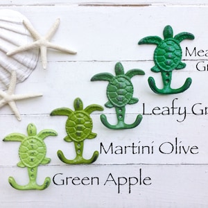 One Cast Iron Sea Turtle Hook , Coastal Beach Bathroom , Nautical, Towel Hook , Nautical Jewelry Hook , Coastal Nursery, Sea Life Creature