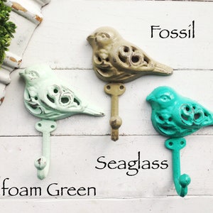 Bird hook, Cast Iron Hooks, Wall Coat Hook, Towel Hook, Shabby Hook, Bathroom Hook, Bird Decor, Childrens Room Decor, Key Hook, Key Hanger