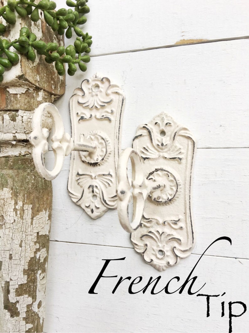 Shabby Chic Door-Skeleton Key Hook-Back Plate-Jewelry Holder-Rustic-Curtain Tie Backs-Antique Inspired-Towel Holder-French Decor-Paris Home image 3