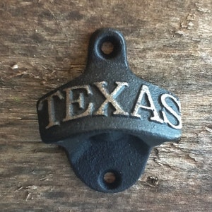 Rustic Cast Iron Texas Bottle Cap Opener-Gift For Dad-Industrial Home-In Matte Black-Spring Home Decor-Kitchen-Father-Groomsmen Gift Bild 4