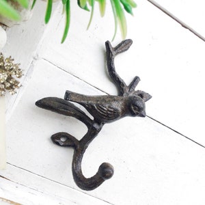 Bird Wall Hook Home Decor Towel Holder Garden Lover For The Home Iron Hooks Bird Branch Hook Bird Decoration For Wall Vintage Style Hook