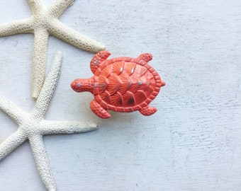 Sea Turtle , Metal Turtle Knob Nautical Turtle Decor Hardware Knobs , Baby Girl Boy Beach Nursery , Turtle Gifts Tortoise Turtle Animal Pull