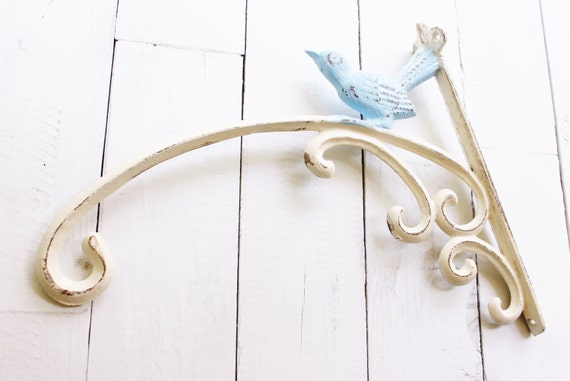 Cast Iron Bird Plant Hangers-French Garden Decor- Plant Hook-Wall Bracket Hook With Bird-Hangling Plant Holder -Shabby Bird- Wedding Decor