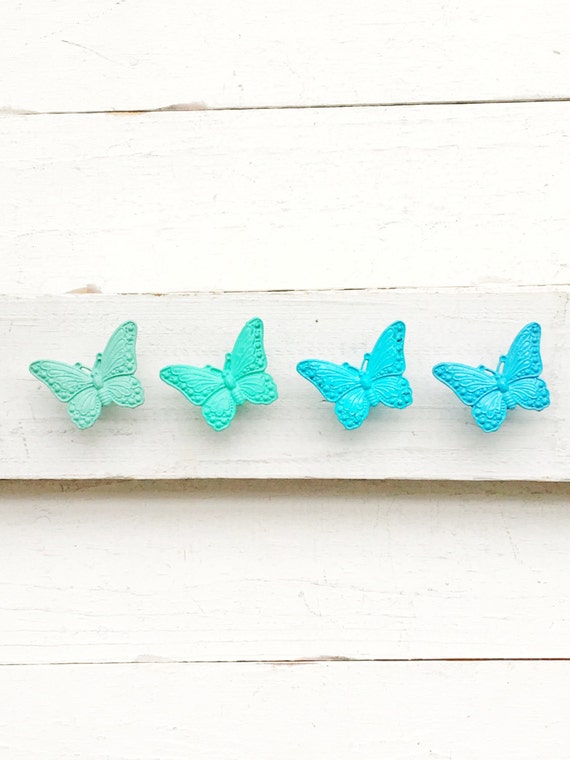 Butterfly Knob , Metal Drawer Pull , Knobs , Decorative Knobs , Light Blue Hardware , Beach House Bedroom , Monarch Butterflies , Fall Home