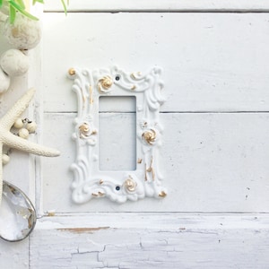 Décoration murale en métal, Cache interrupteur, Blanc cassé crème, Plaque pour interrupteur à bascule, Plaque pour interrupteur Decora, Fleurs florales, Rénovation d'une nouvelle maison, Automne