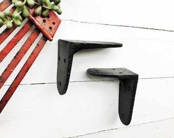 Small Iron Bracket ,In Victorian Black Cast Iron ,Country Home,Bathroom Fixture Small Bracket Small Cast Iron Simple Shelving Shelf Support