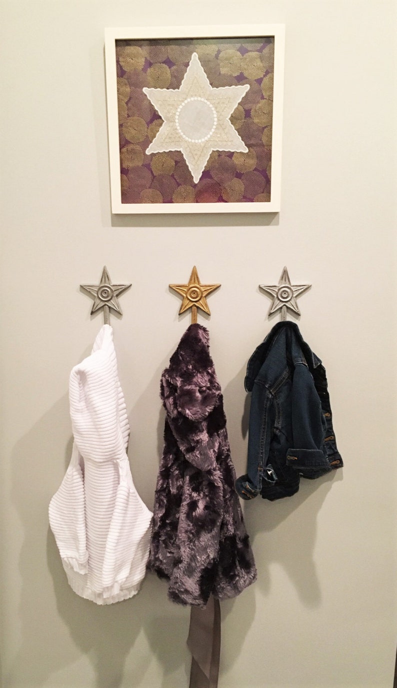 Star Wall Hooks Colorful Cast Iron small Daintyset of Etsy