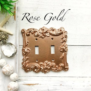 Light Switch Cover, In Muted Gold , Modern Home Decor,Lightswitch Cover, Light Switch Cover Plate, Shabby Chic, Double Rocker Switch Cover image 6