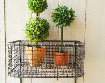 Metal Wire Bin Wall Organizer Bathroom Fruit Vintage Inspired Kitchen Basket Shabby Chic Rustic, Toilet Paper Holder ,Kitchen Towel Holder