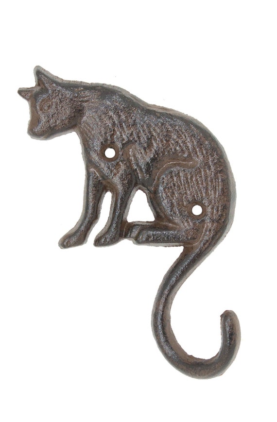 Cast Iron Cat Tail Hook , Animal Hook , Single Coat Hook , Gift for Cat  Lover , Cat Wall Hook , Kitten Hook , Cat Lover Gift 