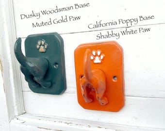 Dog Leash Wall Hook Holder 55 Colors Woof Dog Tail Hook Dog Lover Electronic Whistle Holder Custom Cute Dog Gift Personalized Paw Print