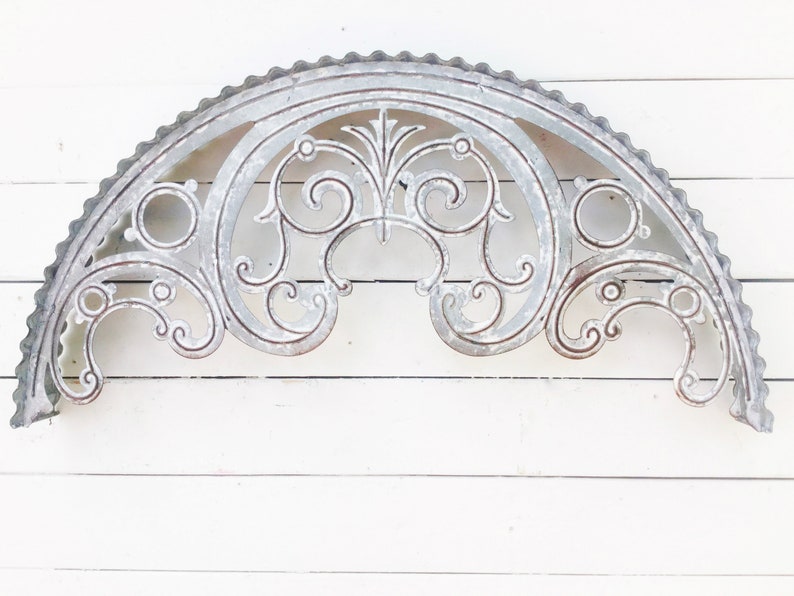 Metal Arch Half Moon Wall Decor Galvanized Metal White Etsy