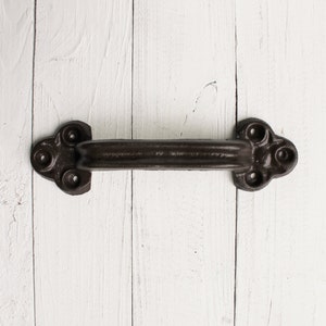 Barn Door Handle - Cast Iron, Rustic, Vintage, Antique, Shabby Chic, Distressed, Aged, Hardware, Barn Door, Blacksmith , In Espresso Brown