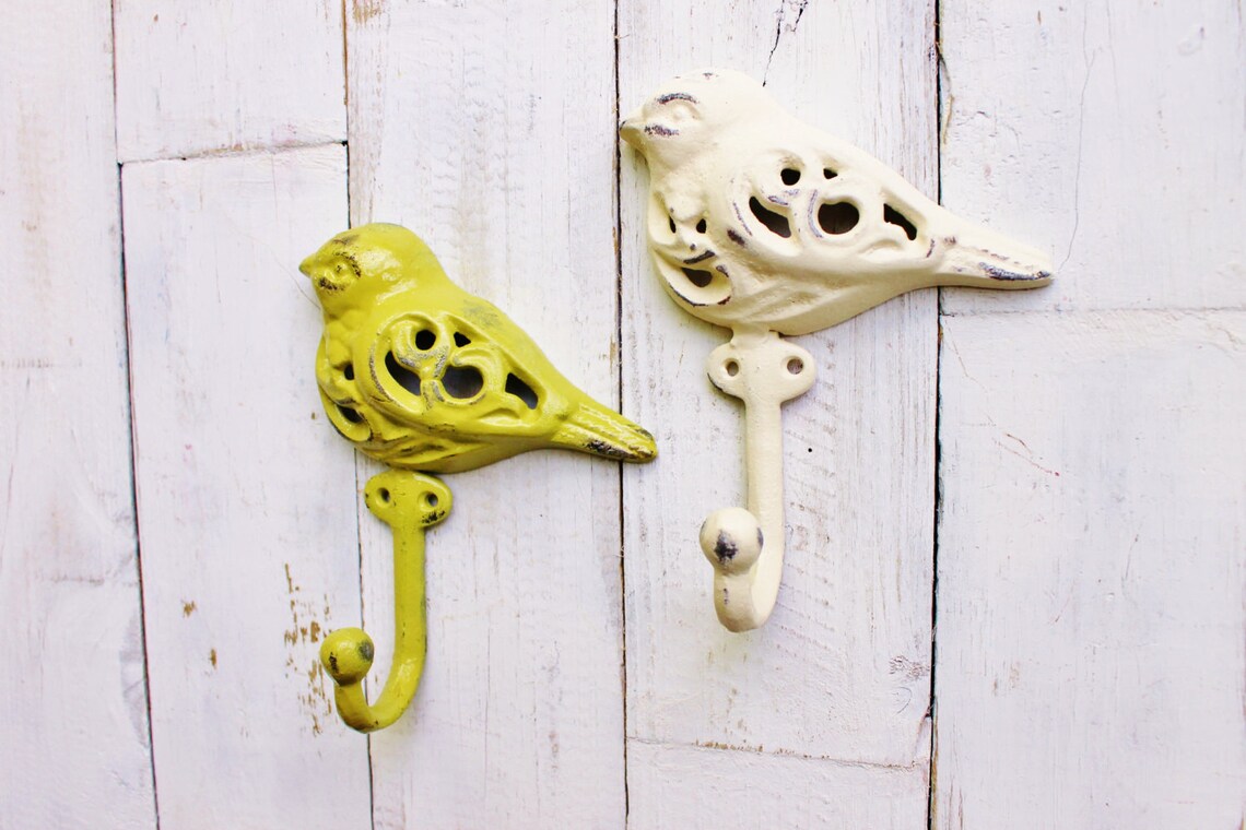 Bird Hook Cast Iron Hooks Wall Coat Hook Towel Hook Shabby Etsy