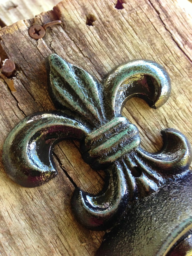 Ebony Black Walll Mounted Bottle Opener Fleur De Lis-cast | Etsy